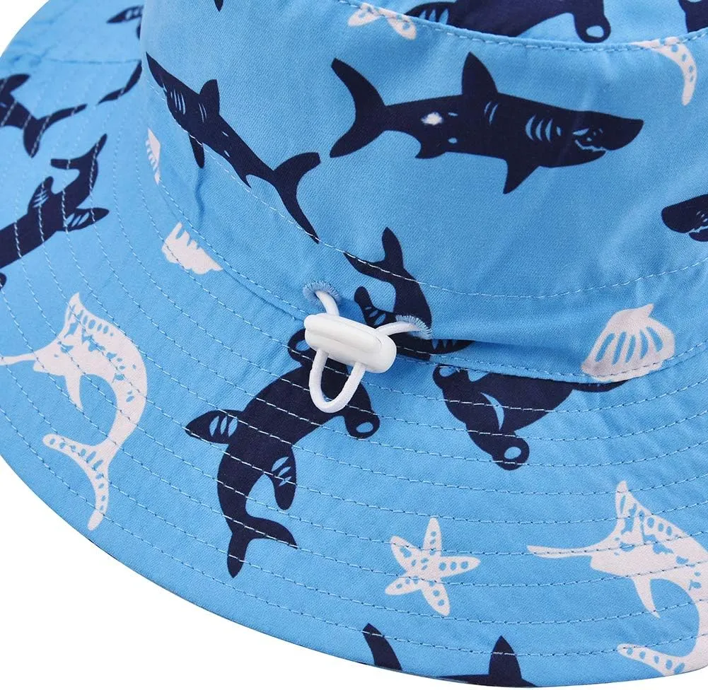 Baby Sun Hat Adjustable - Outdoor Toddler Swim Beach Pool Hat Kids UPF 50  Wide Brim Chin Strap Summer Play Hat