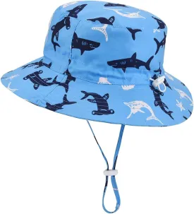 Baby Sun Hat Adjustable - Outdoor Toddler Swim Beach Pool Hat Kids UPF 50  Wide Brim Chin Strap Summer Play Hat