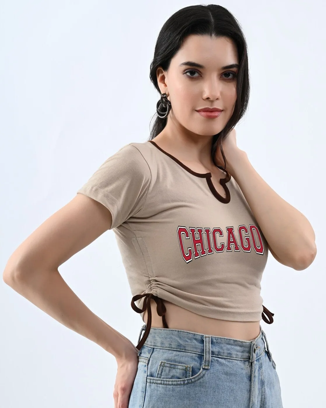 Beige Bliss Cotton Crop Top