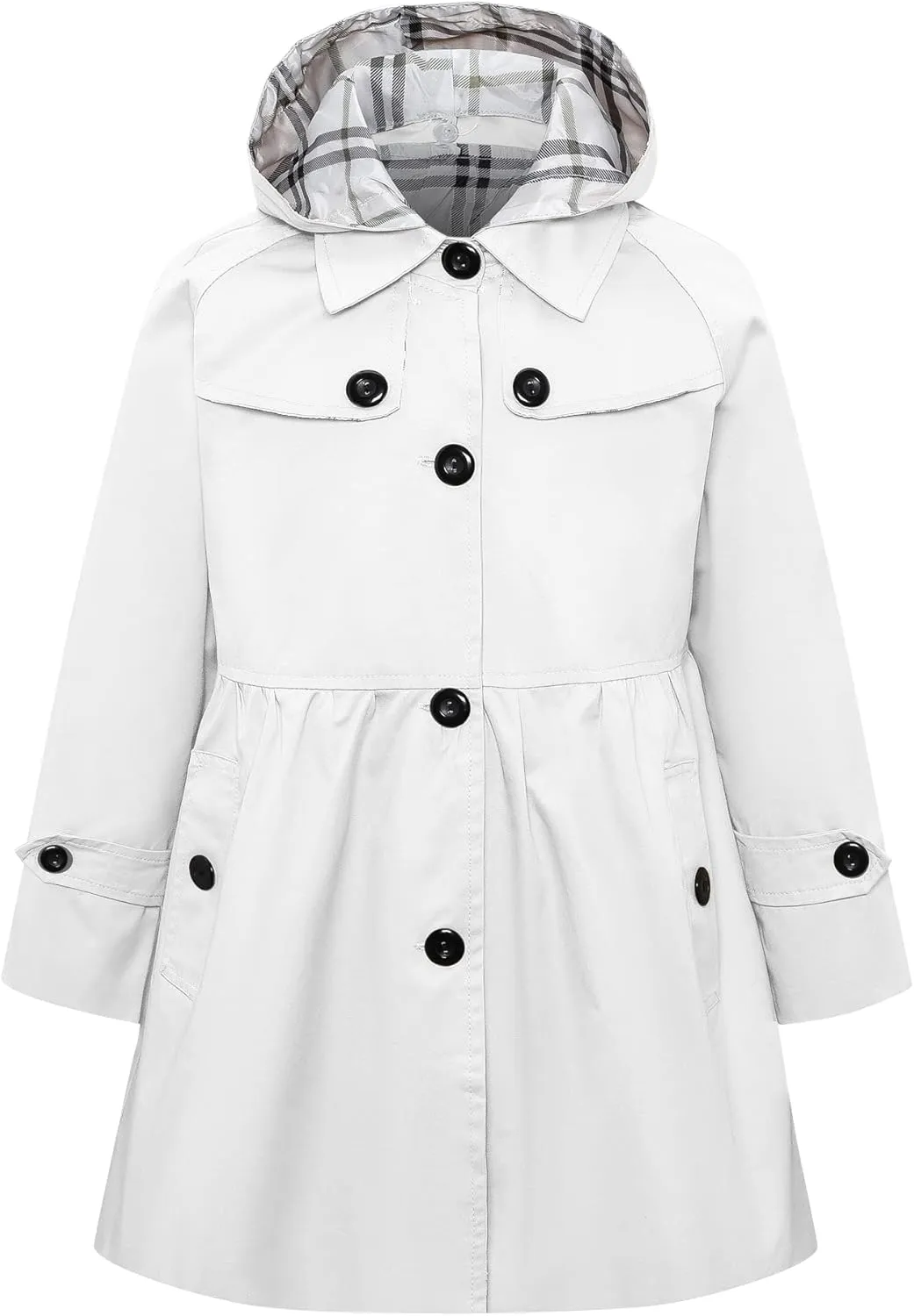 Betusline Girl's Single Breasted Trench Coat Dress Coat Outerwear, 2-14 Years