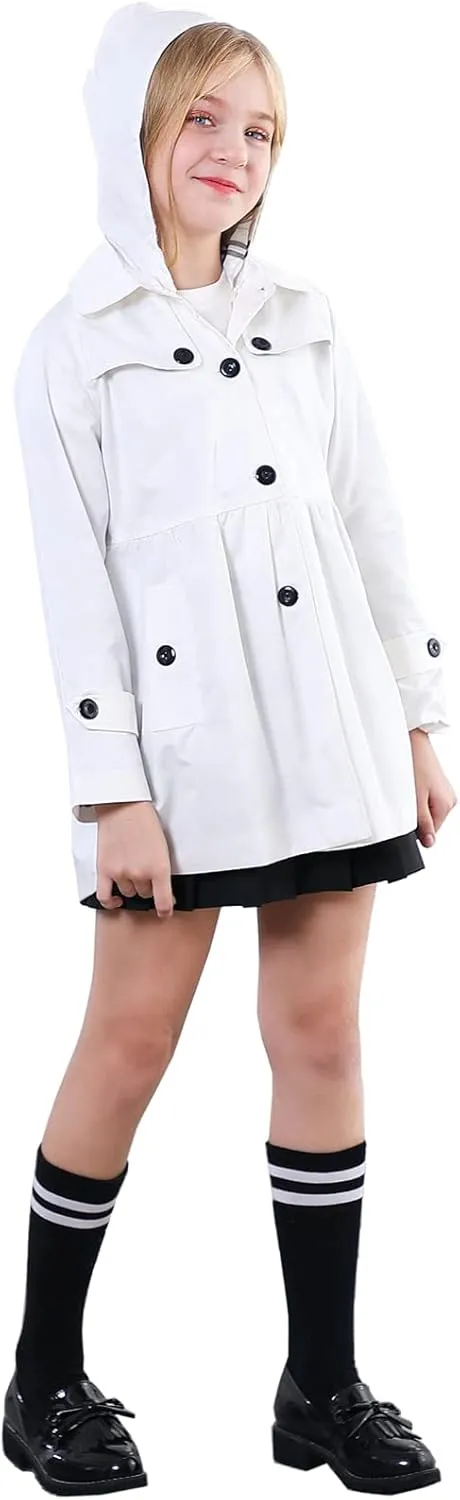 Betusline Girl's Single Breasted Trench Coat Dress Coat Outerwear, 2-14 Years