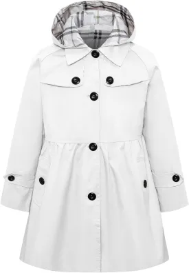 Betusline Girl's Single Breasted Trench Coat Dress Coat Outerwear, 2-14 Years