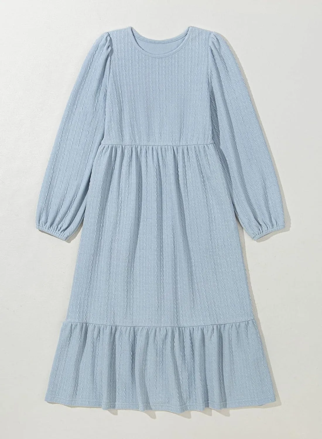 blibean Girls 2025 Long Sleeve Dresses Tween Rib Knit Pockets Dress Size 6-15 Years