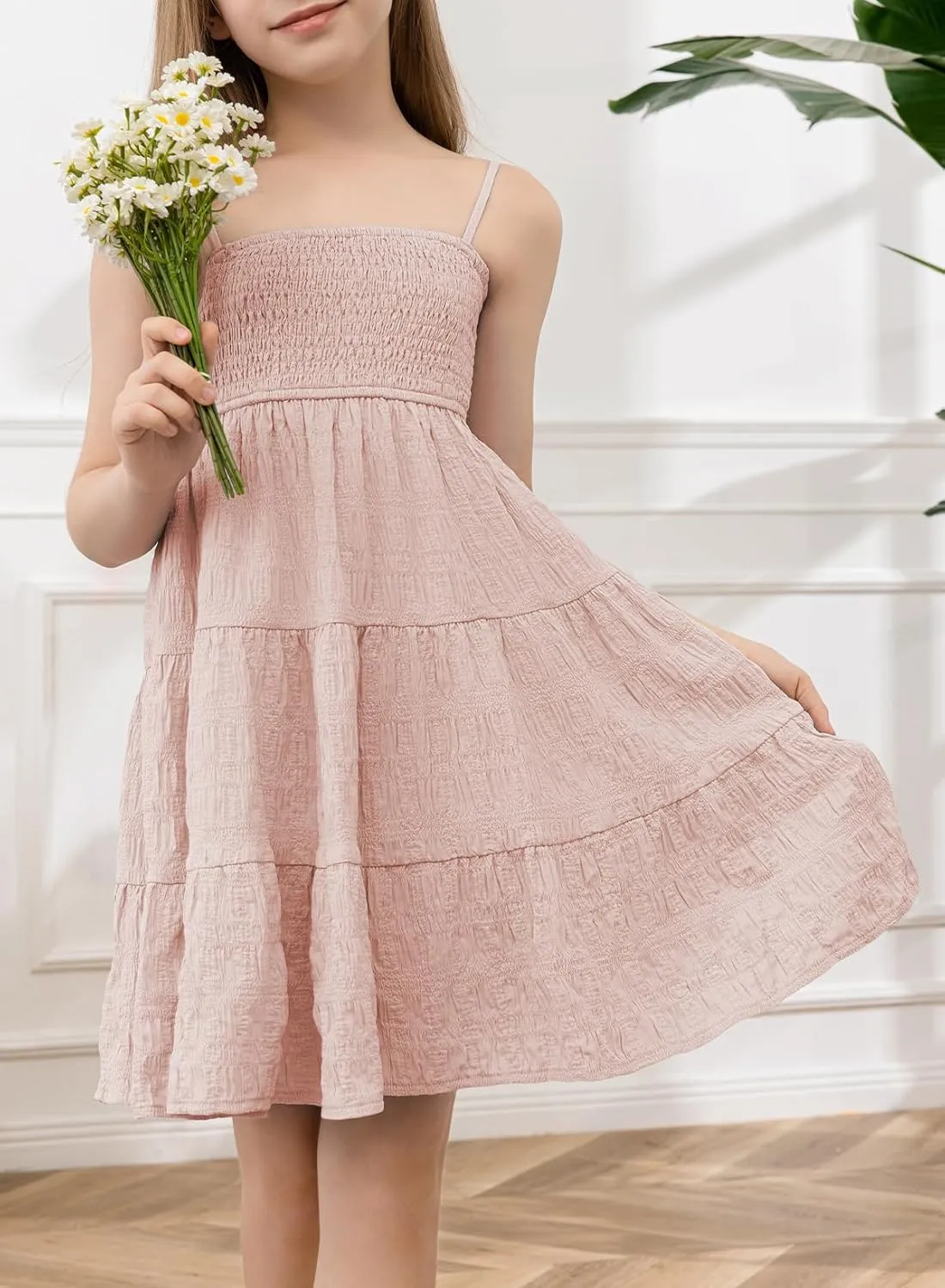 blibean Girls Summer Sundress Tween Sun Dresses Size 6-15 Years Old