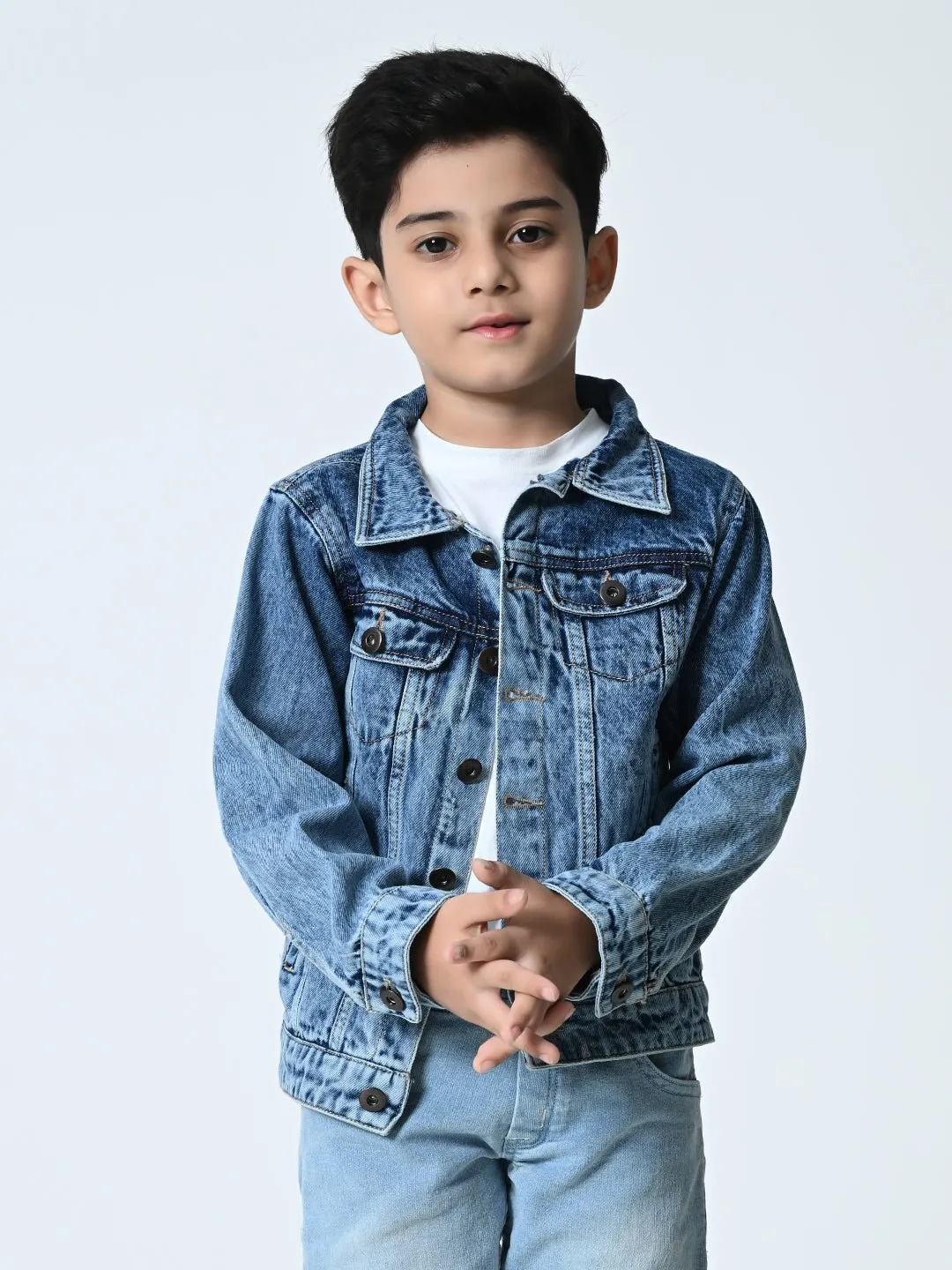 Boys Blue Washed Denim Jacket
