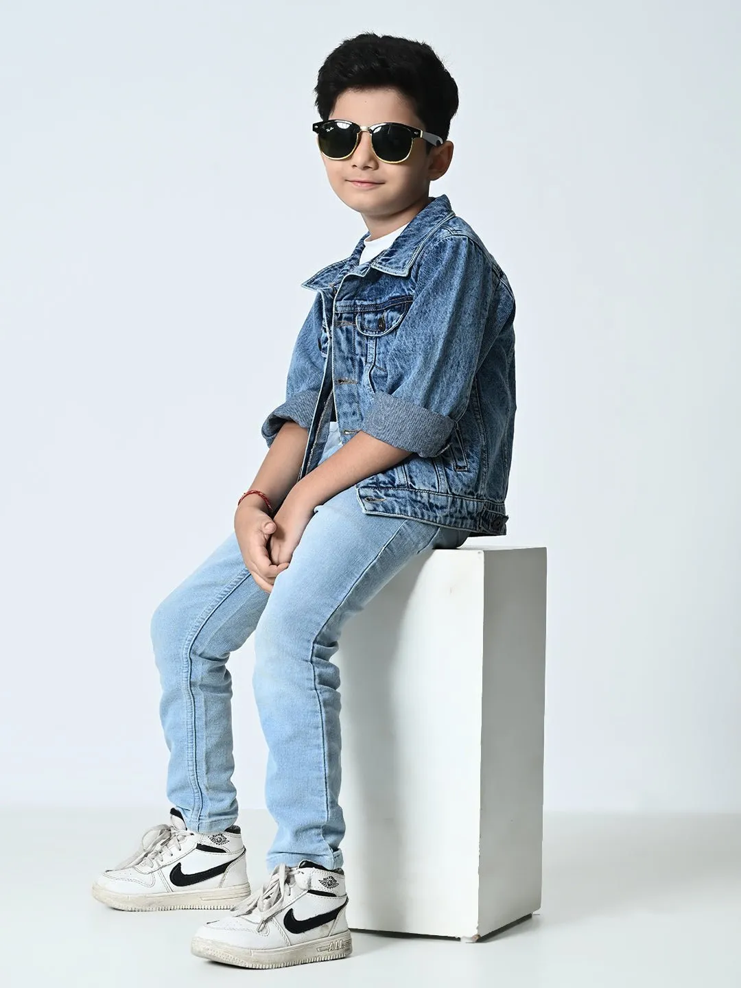 Boys Blue Washed Denim Jacket