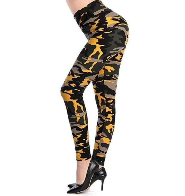 Camouflage Printing Elastic Leggings