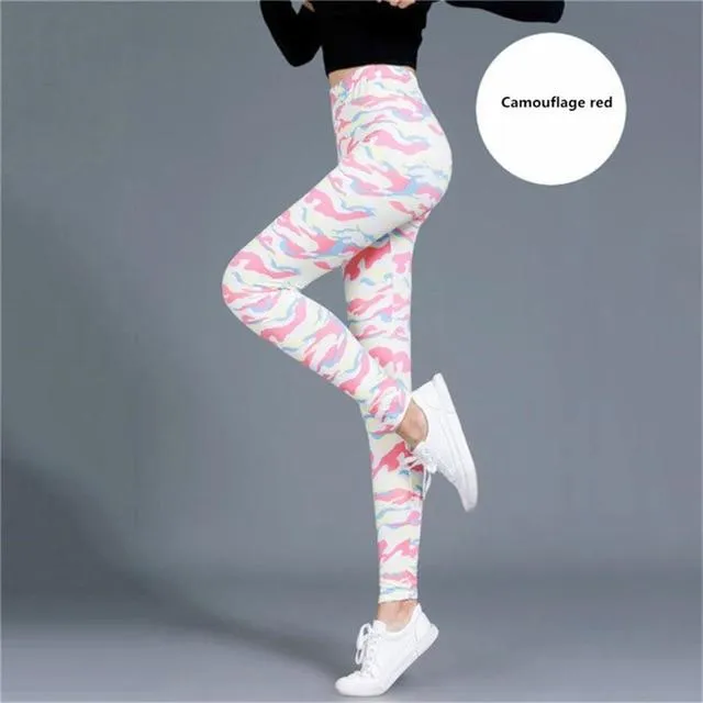 Camouflage Printing Elastic Leggings