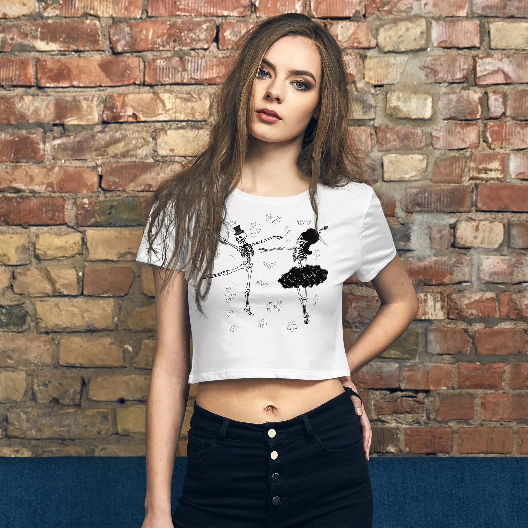 Dancing Skeleton Love Women’s Crop Tee, lioness-love
