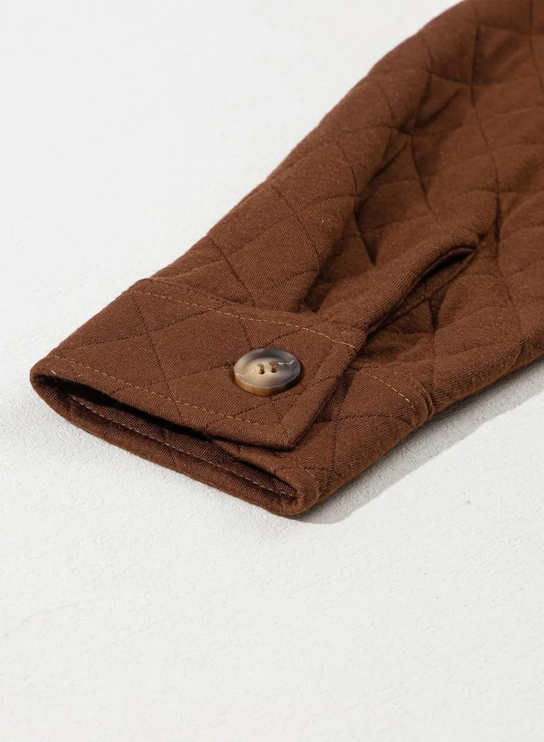 Dokotoo Casual Quilted Jackets for Women Button Down Collared Long Sleeve Shirts Spring Jackets with Pockets 2025