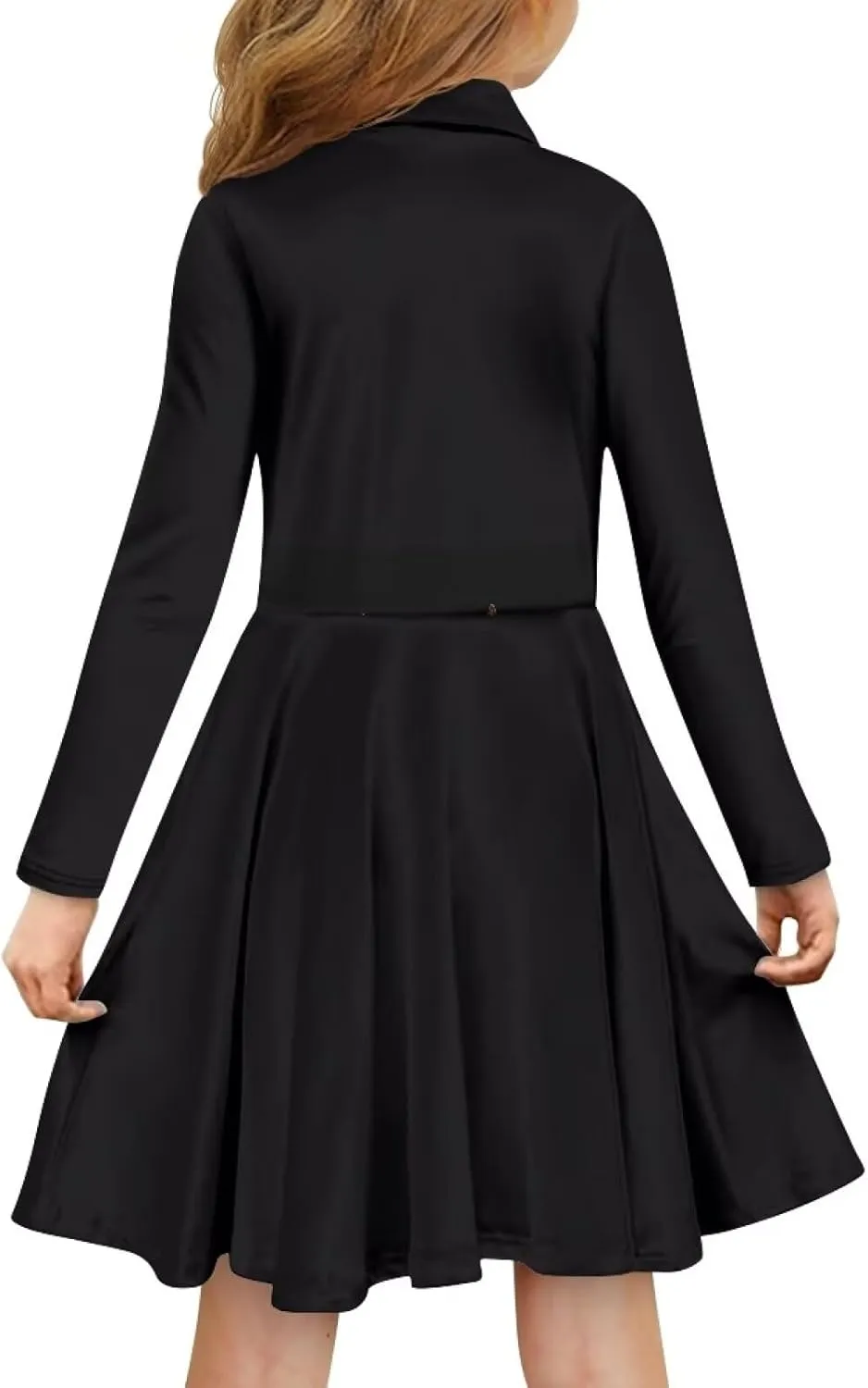 Dress for Girl 3-14T Fall Long Sleeve Clothes A Line Swing Twirly Skater Tunic Dresses Kids Back to School Outfits