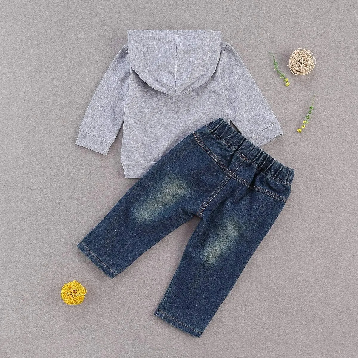 fhutpw Toddler Baby Boy Outfits Hoodie Sweatshirts & Jeans Clothes Set Fall Winter 6 9 12 18 24 Months