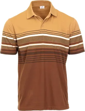 Gioberti Mens Striped Polo Shirt with Pocket - Yarn Dye