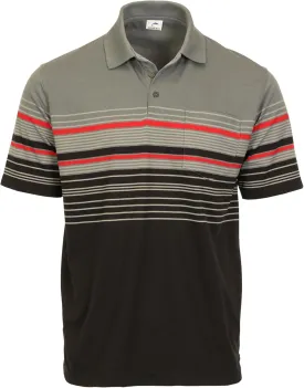 Gioberti Mens Striped Polo Shirt with Pocket - Yarn Dye