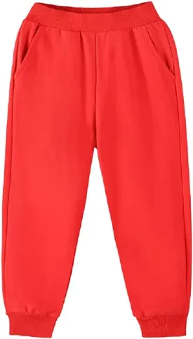 Girls Boys Sweatpants Toddler Baby Pants Kids Jogger Solid Cotton Casual Pull On Active Playwear