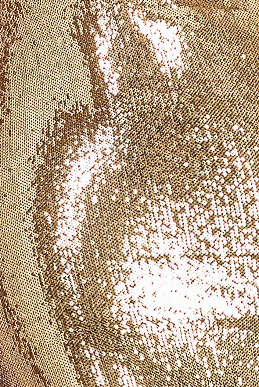 Goddiva Liquid Sequin Corsage Maxi Dress
