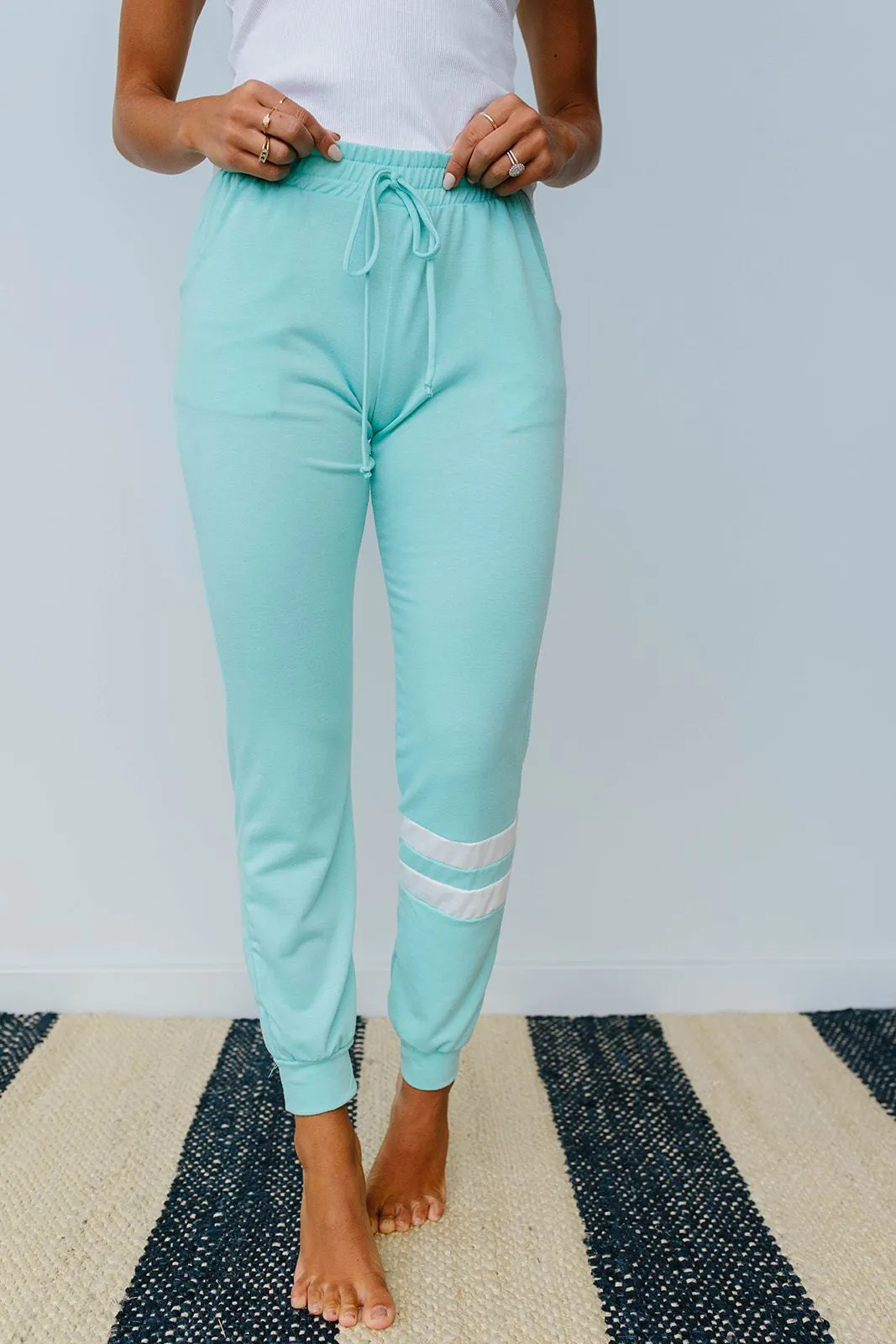 Good Sport Joggers In Aqua