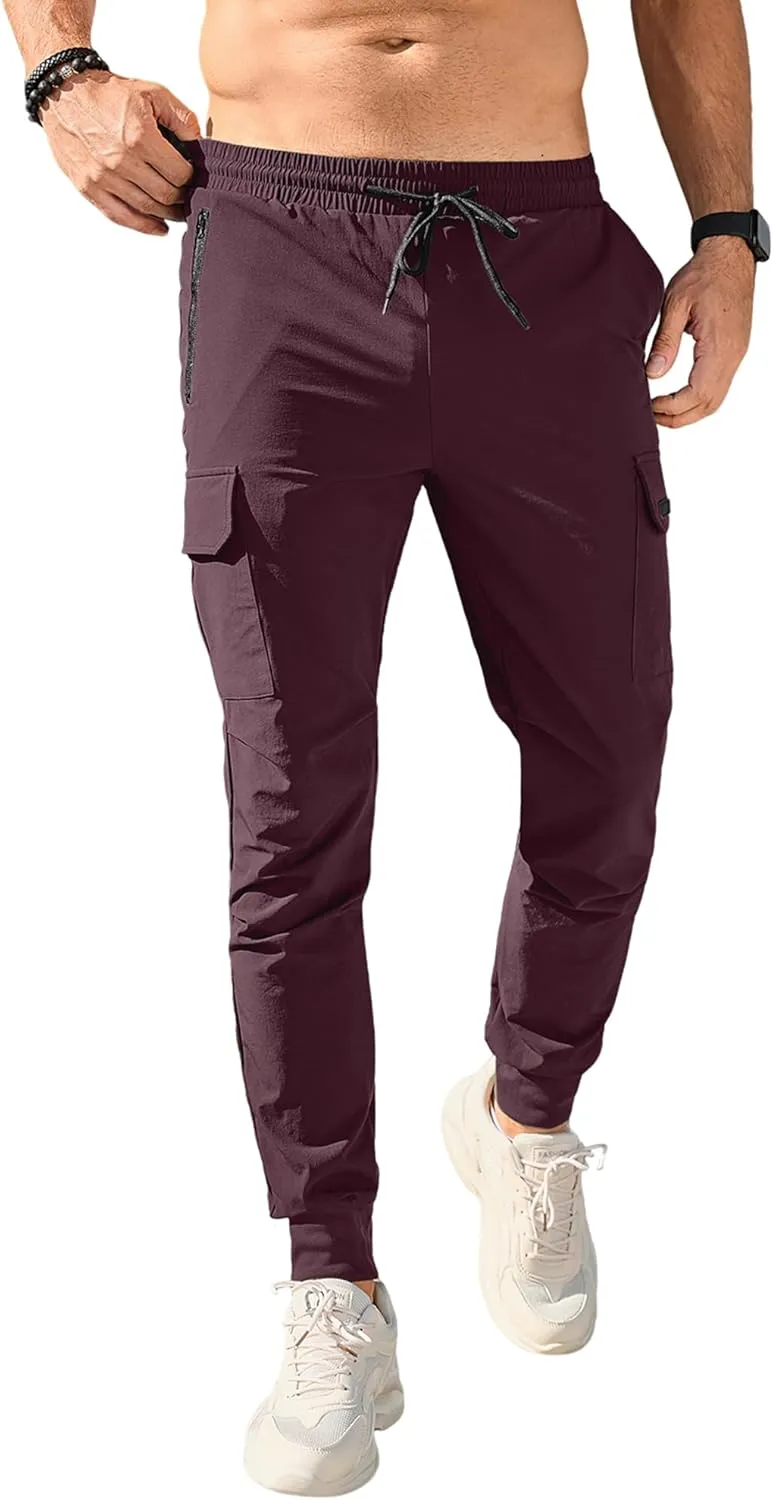 HOTake Men's Joggers Pants 4 Way Stretch Sweatpants with Pockets Cargo Joggers for Men Slim Fit Athletic Pants