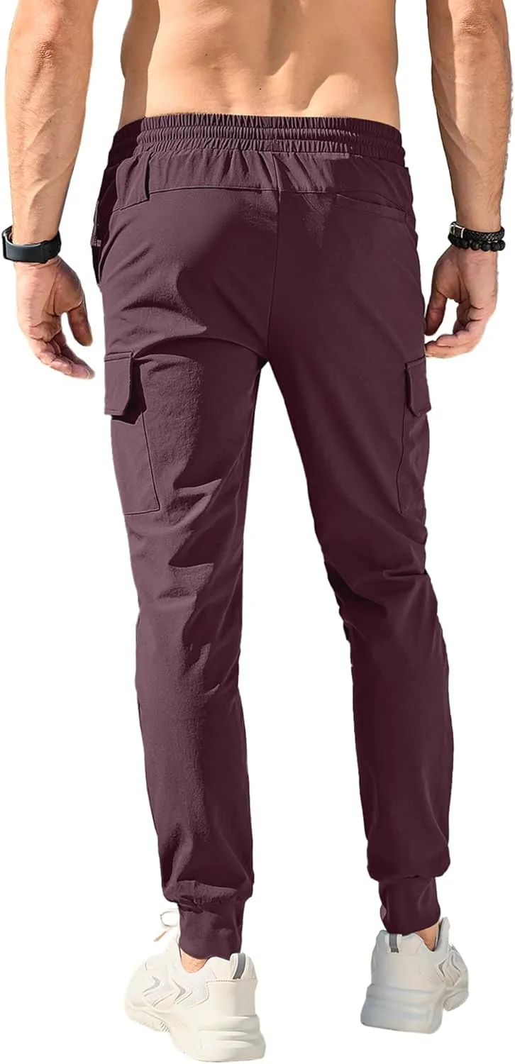 HOTake Men's Joggers Pants 4 Way Stretch Sweatpants with Pockets Cargo Joggers for Men Slim Fit Athletic Pants