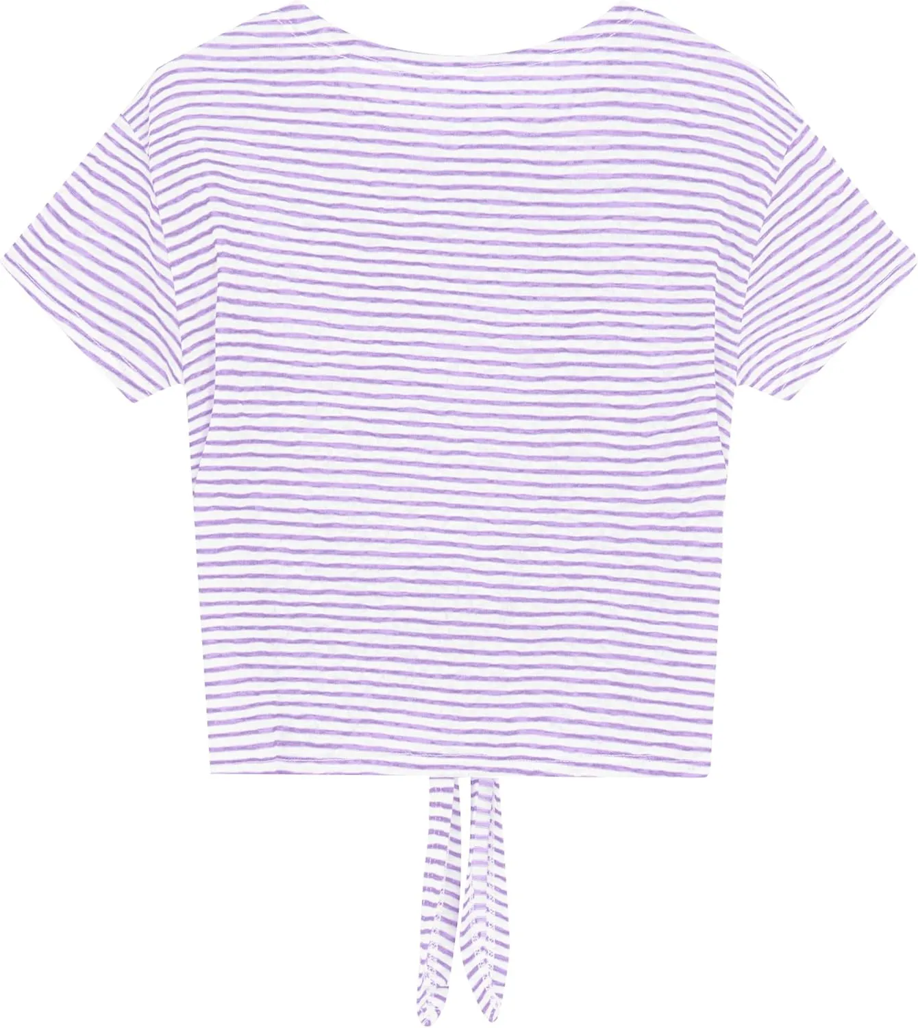 Iandroiy Women's Summer Causal Short Sleeve Blouse Round Neck Crop Tops Twist Front Tee T-Shirt