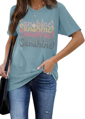 INFITTY Womens Oversized T Shirts Crewneck Casual Summer Tops Short Sleeve Cotton Shirts Funny Cute Graphic Tees Trendy