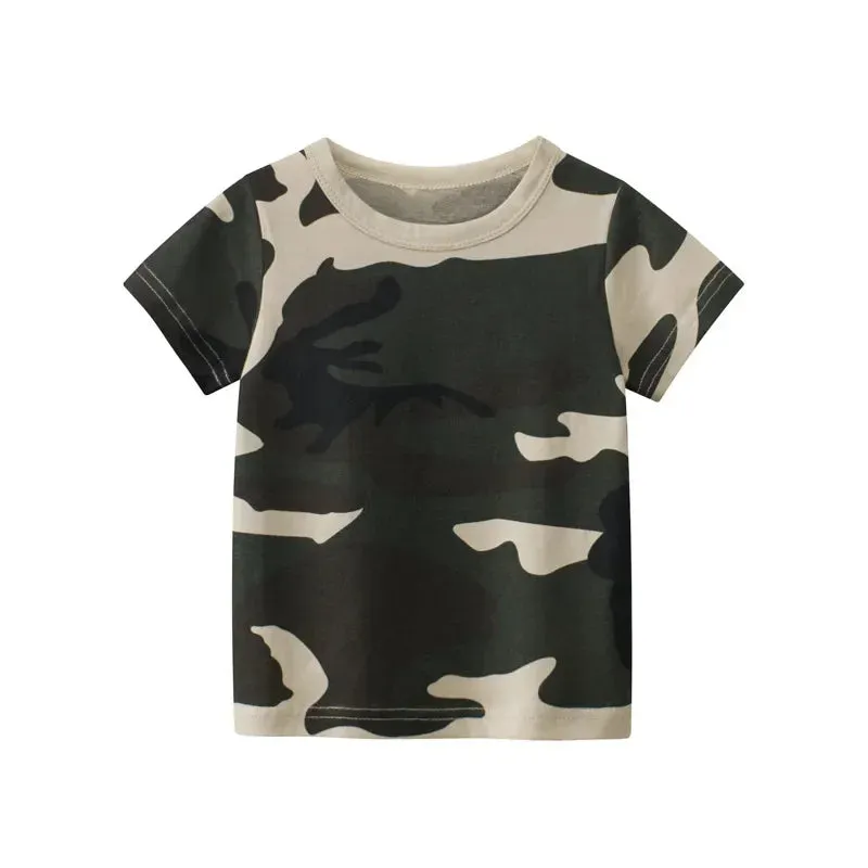 Kids Clothes Set For Baby Boys Camouflage Tops Pants 2PCS Short Sleeve Cotton Costume Tracksuit Outfits Set