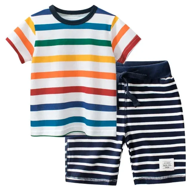 Kids Clothes Set For Baby Boys Camouflage Tops Pants 2PCS Short Sleeve Cotton Costume Tracksuit Outfits Set