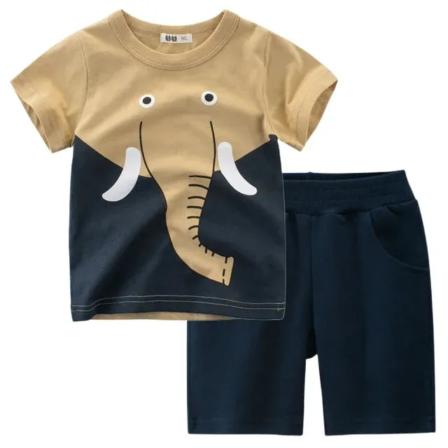 Kids Clothes Set For Baby Boys Camouflage Tops Pants 2PCS Short Sleeve Cotton Costume Tracksuit Outfits Set