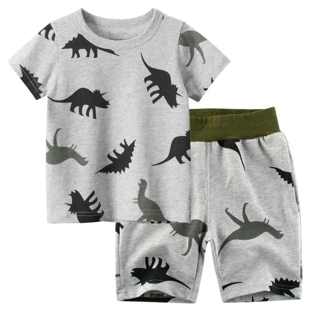 Kids Clothes Set For Baby Boys Camouflage Tops Pants 2PCS Short Sleeve Cotton Costume Tracksuit Outfits Set