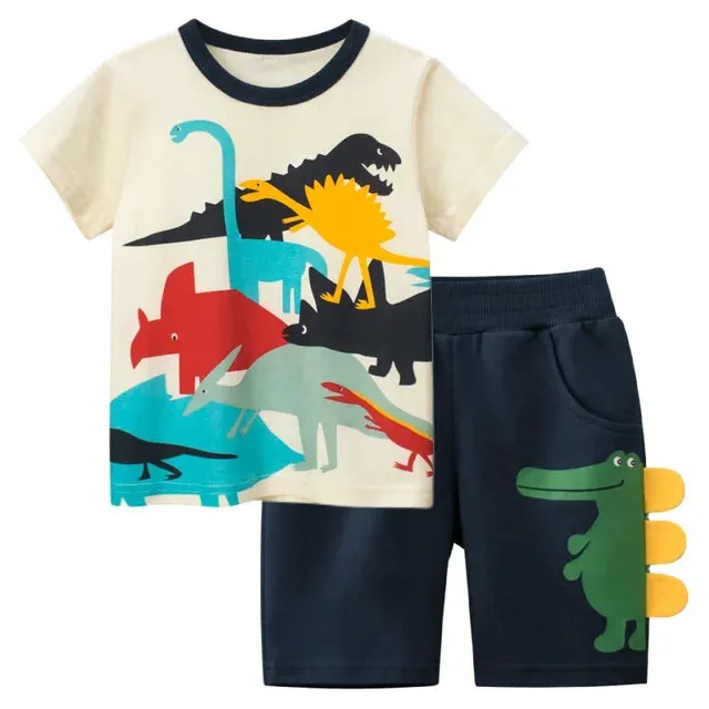 Kids Clothes Set For Baby Boys Camouflage Tops Pants 2PCS Short Sleeve Cotton Costume Tracksuit Outfits Set