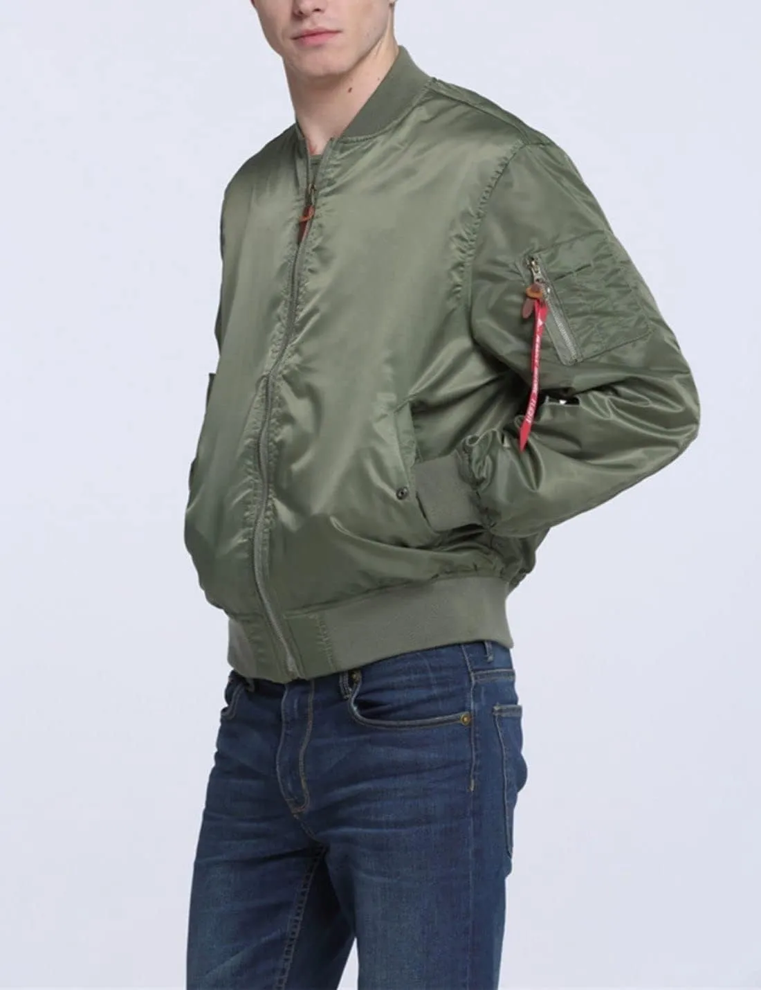 Kinkia Men's Aviator Bomber Jacket Casual Zip Up Flight Lightweight Windbreaker Jackets