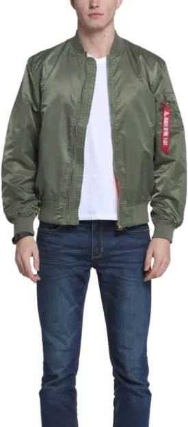 Kinkia Men's Aviator Bomber Jacket Casual Zip Up Flight Lightweight Windbreaker Jackets