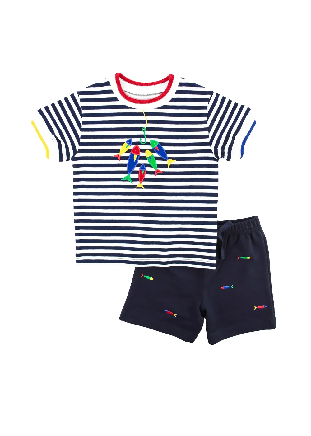 Knit Short Set With Fish