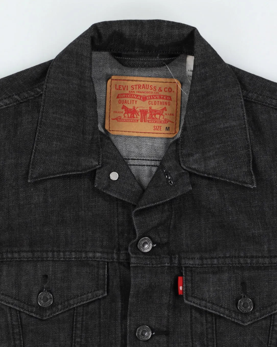 Levi's Washed Black Denim Jacket - M
