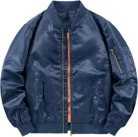 Men'S Vintage Softshell Bomber Jacket Fleece Lined Tactical Zip Up Jacket Lightweight Fall Winter Windbreaker
