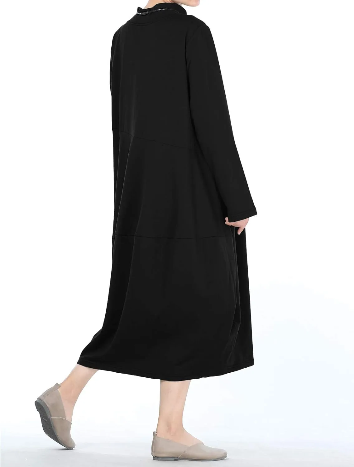 Minibee Women's Casual Loose Dress Turtleneck Long Baggy Autumn Sweatshirts Long Sleeve with Pockets