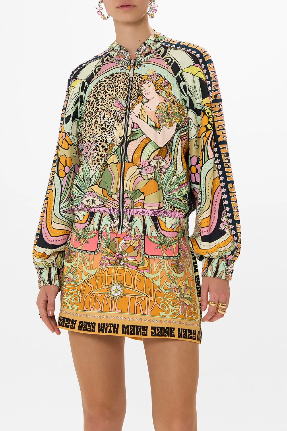 PANELLED SLEEVE BLOUSON BOMBER DAY TRIPPIN
