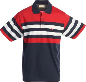 Platoon Mens Regular Fit Striped Polo Shirt with Pocket