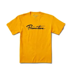 Primitive Apparel Nuevo Script T-Shirt Gold