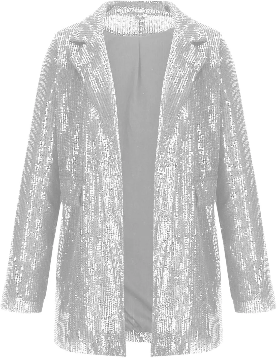 Sequin Blazer for Women Sparkly Jacket Cardigan Open Front Blazer Plus Size Outerwear Formal Jacket for Evening Gown
