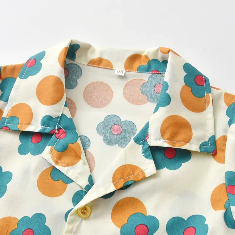 Summer Fashion New Kids Boys and Girls Matching Outfits Hawaiian Print Style Toddler Boy Outfit Dress