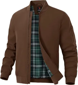 TBMPOY Men's Bomber Jackets Lightweight Light Windbreaker Casual Business Dress Stylish Fall Spring Golf Work