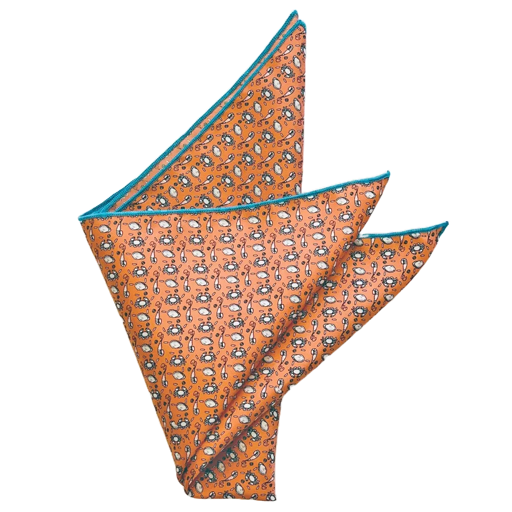 Étouffée Orange Seafood Gumbo Pocket Square