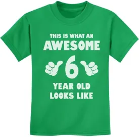Tstars Awesome 6 Year Old 6th Birthday Shirt Gifts for Girls Boys Youth Kids T-Shirt