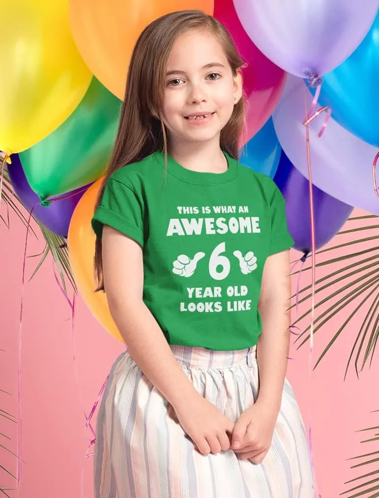 Tstars Awesome 6 Year Old 6th Birthday Shirt Gifts for Girls Boys Youth Kids T-Shirt
