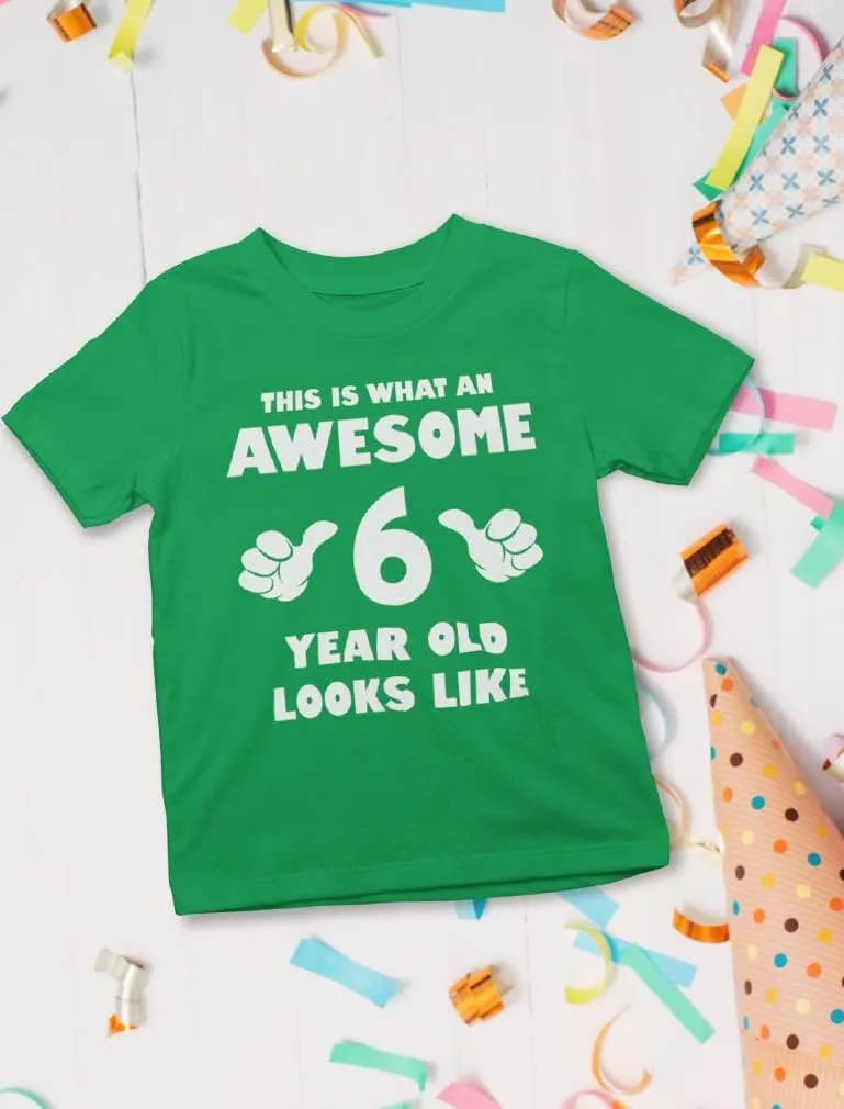 Tstars Awesome 6 Year Old 6th Birthday Shirt Gifts for Girls Boys Youth Kids T-Shirt