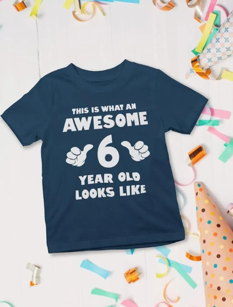 Tstars Awesome 6 Year Old 6th Birthday Shirt Gifts for Girls Boys Youth Kids T-Shirt