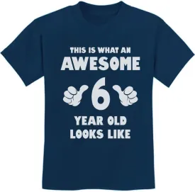 Tstars Awesome 6 Year Old 6th Birthday Shirt Gifts for Girls Boys Youth Kids T-Shirt