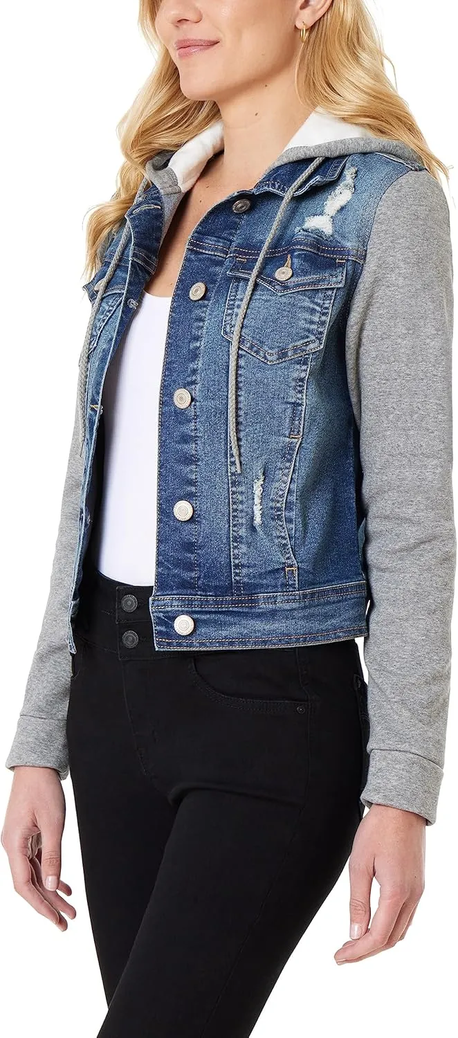 WallFlower Women's Dreamer Denim Jackets Juniors (Standard and Plus)