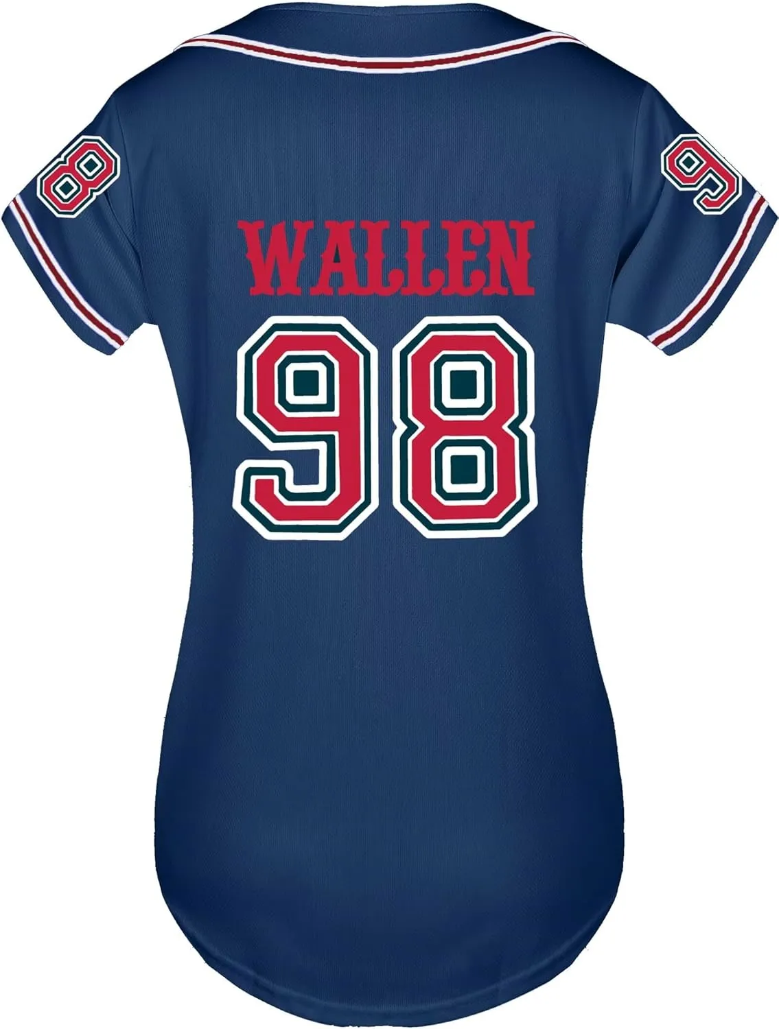 Women 98 Baseball Jersey Country Music Graphic Shirt Vintage Button Down Tshirt Fan Tops
